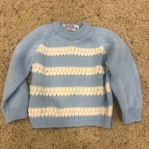 Vintage baby boy sweater blue and white